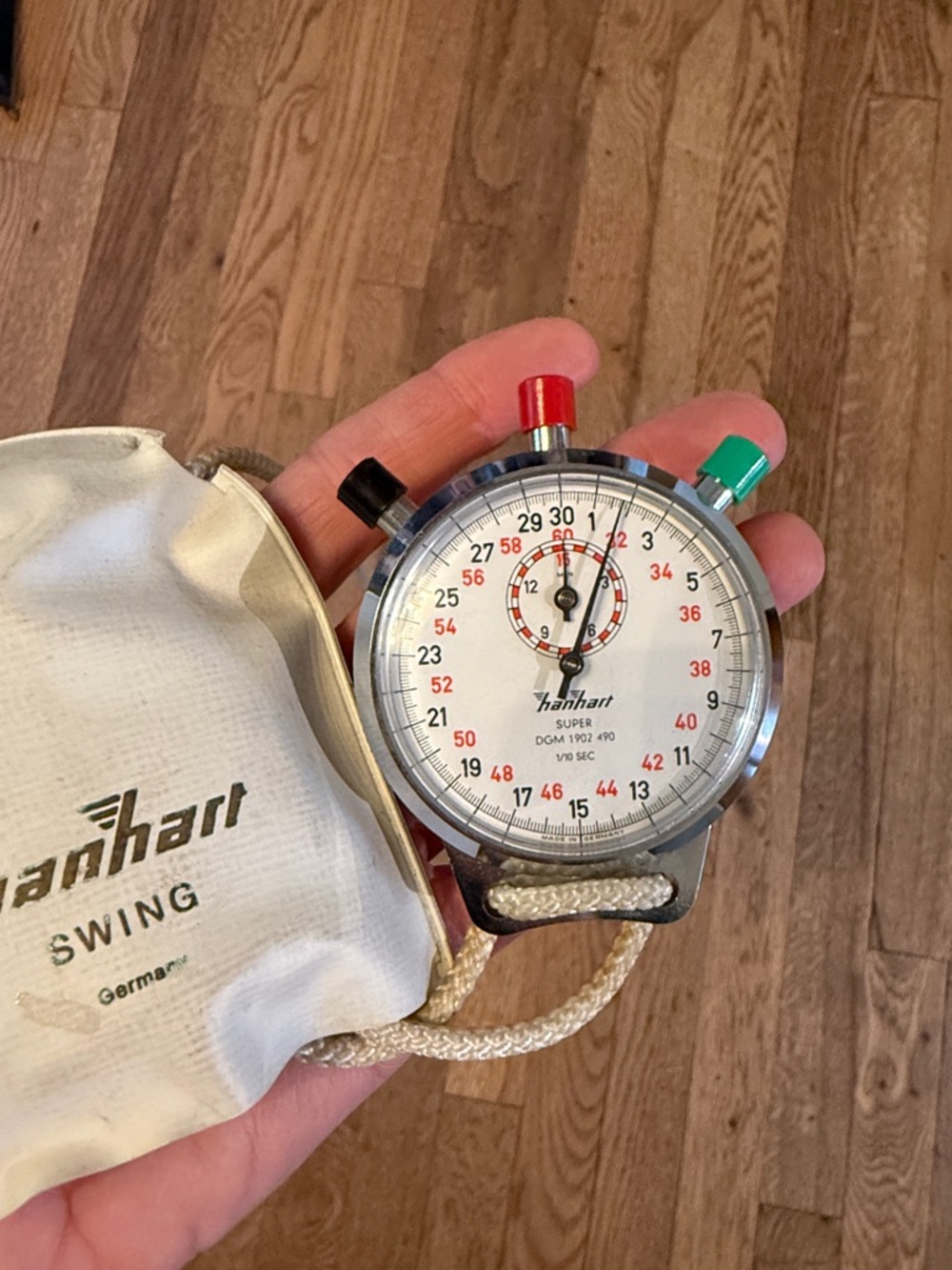 Hanhart Swing Germany Vintage Stopwatch on a String with Cover - Picture 2 of 7